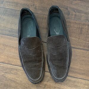 Men's TODS Brown Suede Penny Loafers